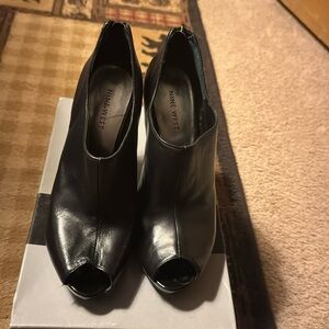 Open toe high heel nine west ankle boots